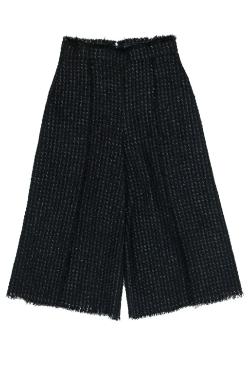 Proenza Schouler - Black Tweed Wide Leg Culottes Sz 8