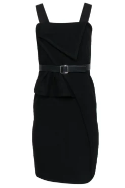 Proenza Schouler - Black Wool Belted Dress Sz 2