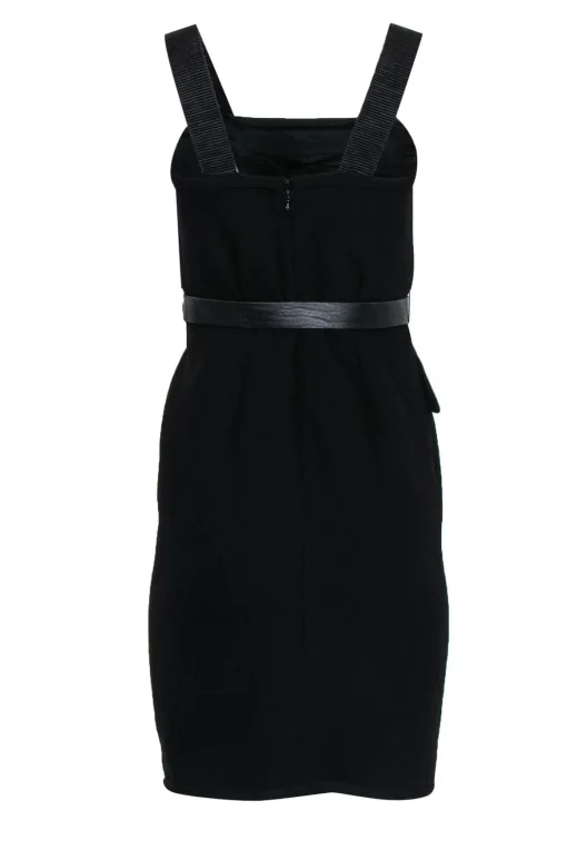 Proenza Schouler - Black Wool Belted Dress Sz 2