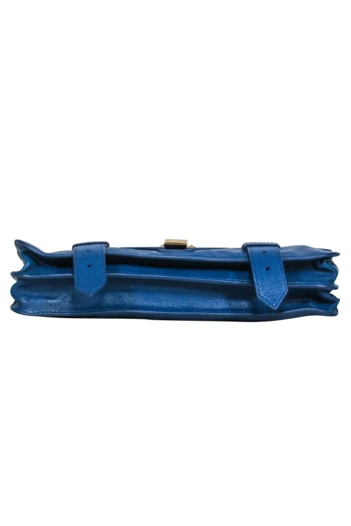 Proenza Schouler - Blue Leather Clasp Front Clutch