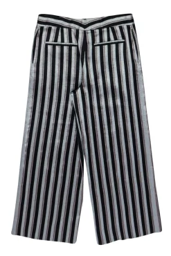 Protagonist - Black, Silver, & Pink Stripe Wide Leg Pant Sz 4