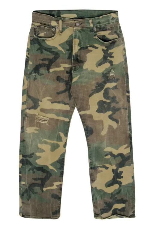 R13 - Camo Print Distressed Skinny Jeans Sz 26