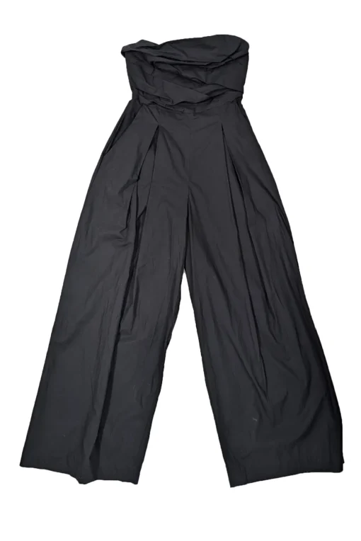 Rachel Comey - Black Poplin Strapless Pleated Jumpsuit Sz 2