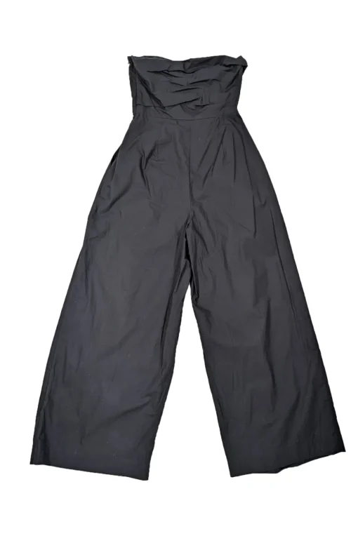 Rachel Comey - Black Poplin Strapless Pleated Jumpsuit Sz 2