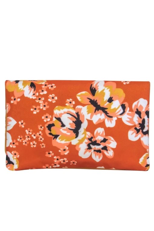 Rachel Pally - Orange & Yellow Canvas & Leather Floral Print Clutch