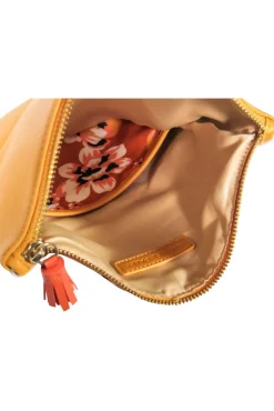 Rachel Pally - Orange & Yellow Canvas & Leather Floral Print Clutch