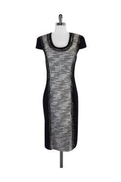 Rachel Roy - Black & White Tweed Short Sleeve Dress Sz 8