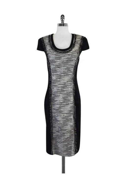 Rachel Roy - Black & White Tweed Short Sleeve Dress Sz 8
