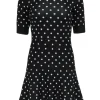 Rachel Roy - Black Polka Dot Knit Mock Neck Dress Sz XS