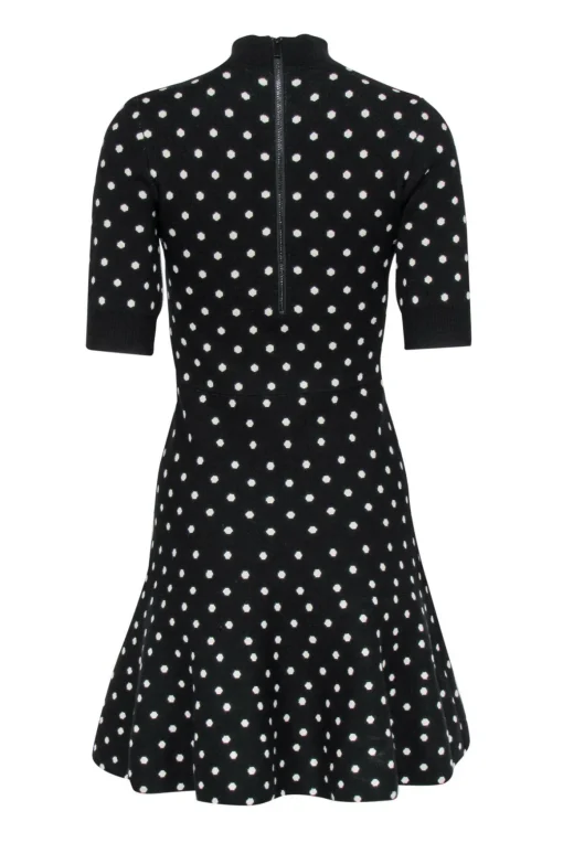 Rachel Roy - Black Polka Dot Knit Mock Neck Dress Sz XS