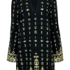 Rachel Zoe - Black Shift Dress w/ Gold Embroidery Sz 8