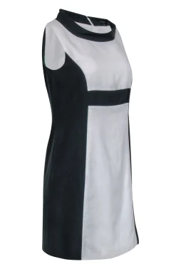 Rachel Zoe - White Shift Dress w/ Black Side Panels & Mock Neck Sz 6