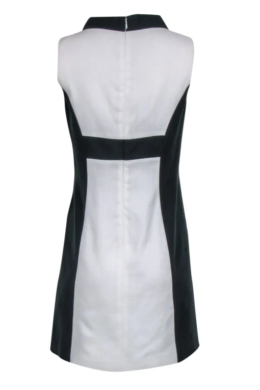 Rachel Zoe - White Shift Dress w/ Black Side Panels & Mock Neck Sz 6