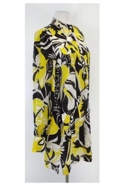 Rachel Zoe - Yellow & Black Long Sleeve Shirt Dress Sz 2