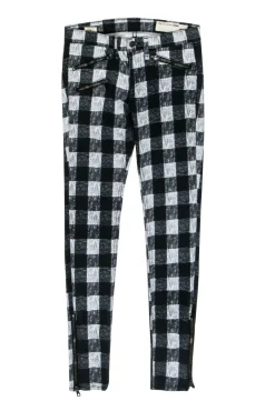 Rag & Bone - Black & Gray Plaid Skinny Jeans Sz 26