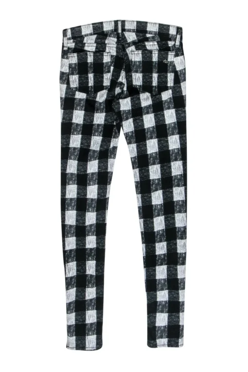 Rag & Bone - Black & Gray Plaid Skinny Jeans Sz 26