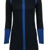 Rag & Bone - Black Long Sleeve Color Block Midi Sheath Dress Sz 0