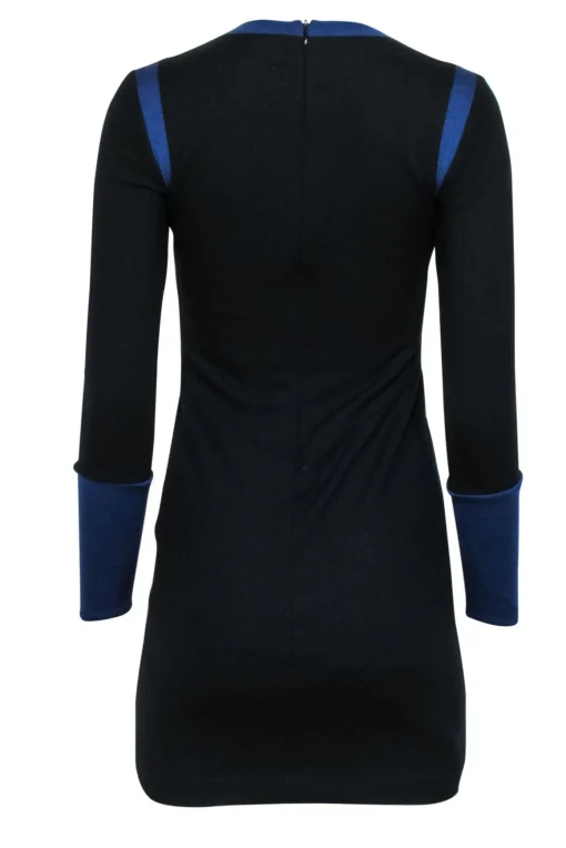 Rag & Bone - Black Long Sleeve Color Block Midi Sheath Dress Sz 0