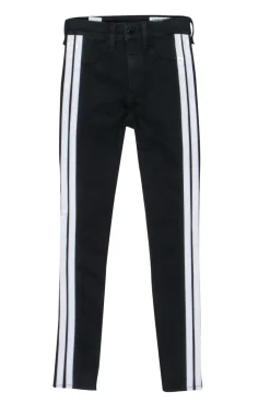 Rag & Bone - Black Skinny Jeans w/ White Side Stripes Sz 00