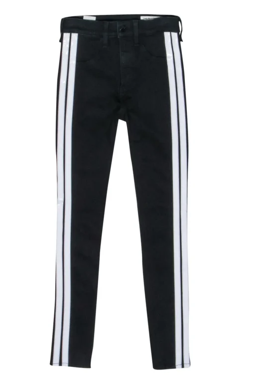 Rag & Bone - Black Skinny Jeans w/ White Side Stripes Sz 00
