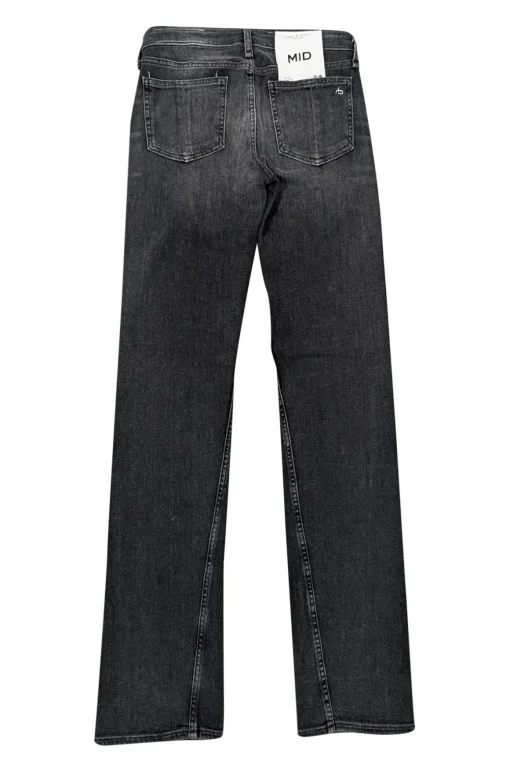 Rag & Bone - Black Wash Mid Rise Side Stripe Flared Jeans Sz 00