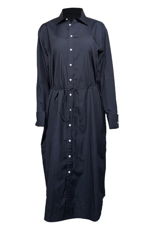 Rag & Bone - Navy Poplin Long Sleeve Shirtdress Sz M