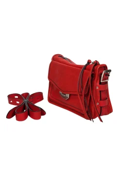 Rag & Bone - Red 'Small Field Messenger' Leather Crossbody