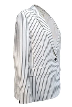 Rag & Bone - White & Black Striped Silk Blazer Sz 12