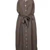 Rails - Army Green Linen Blend Belted Midi Dress Sz L
