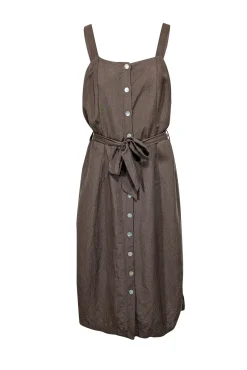 Rails - Army Green Linen Blend Belted Midi Dress Sz L