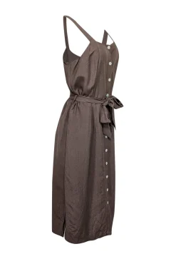 Rails - Army Green Linen Blend Belted Midi Dress Sz L