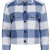 Rails - Blue & Off-White Buffalo Check Wool Blend Cropped Jacket Sz XS