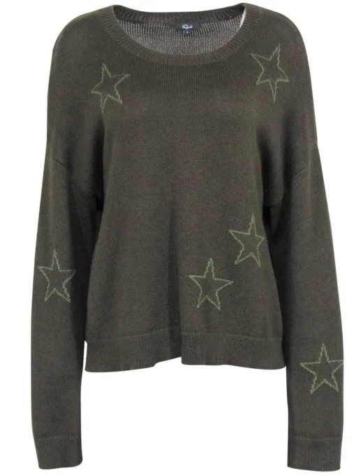 Rails - Olive Scoop Neck Star Sweater Sz L