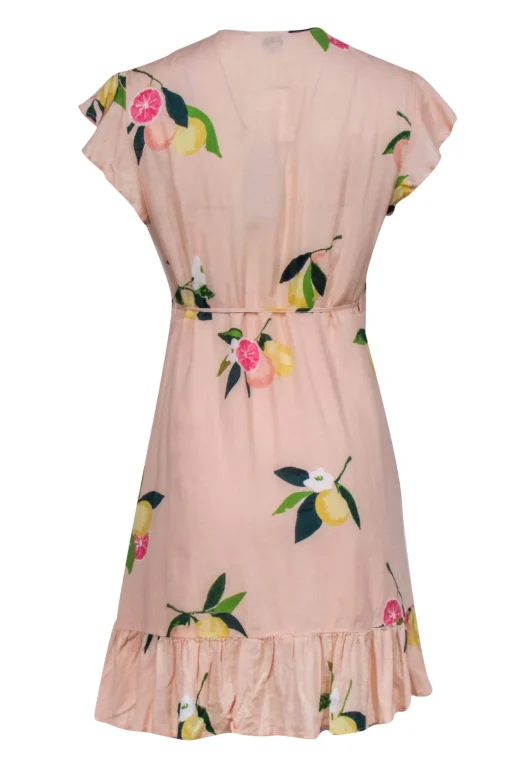 Rails - Peach Floral and Fruit Print Wrap Dress Sz S