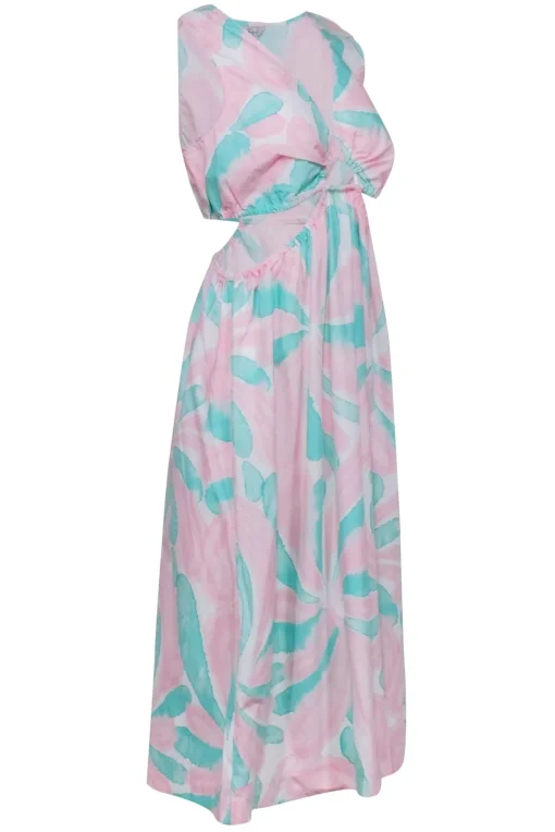 Rails - Pink & Turquoise Print Cut-Out Maxi Dress Sz M