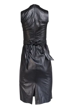 Ralph Lauren - Black Lambskin Leather Sleeveless Dress Sz 4