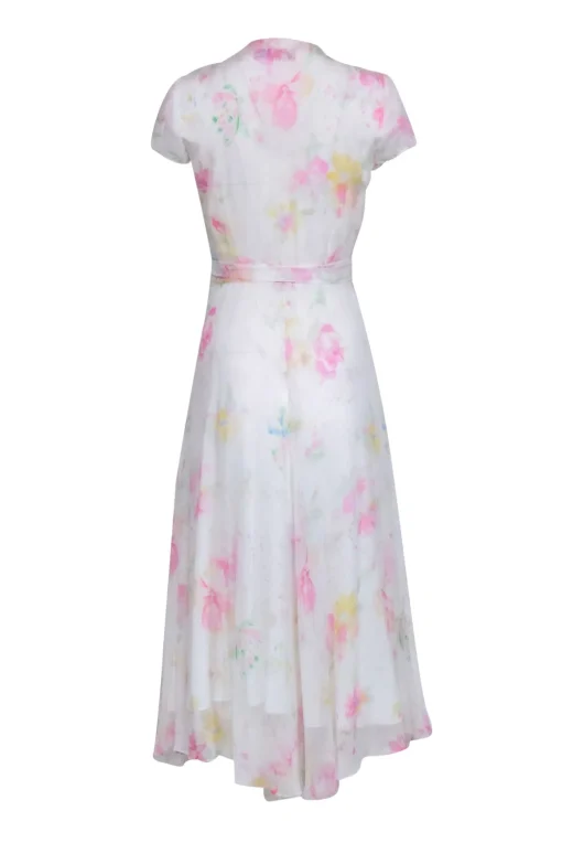 Ralph Lauren - White w/ Pink, & Yellow Floral Print Wrap Dress Sz 4