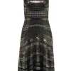 Ralph Lauren Purple - Black Sleeveless Fit & Flare Dress w/ Gold Sequins Sz S