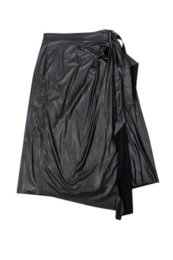 Ramy Brook - Black Faux Leather Wrap Skirt Sz 4