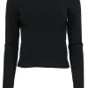 Ramy Brook - Black Ribbed Long Sleeve Fitted “Lucas” Top w/ Lace-Up Back Sz L