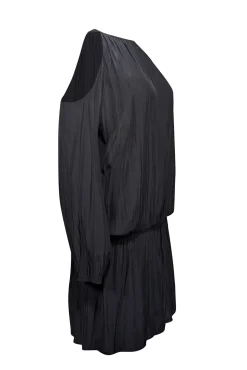 Ramy Brook - Black Satin Cold Shoulder Dress Sz M