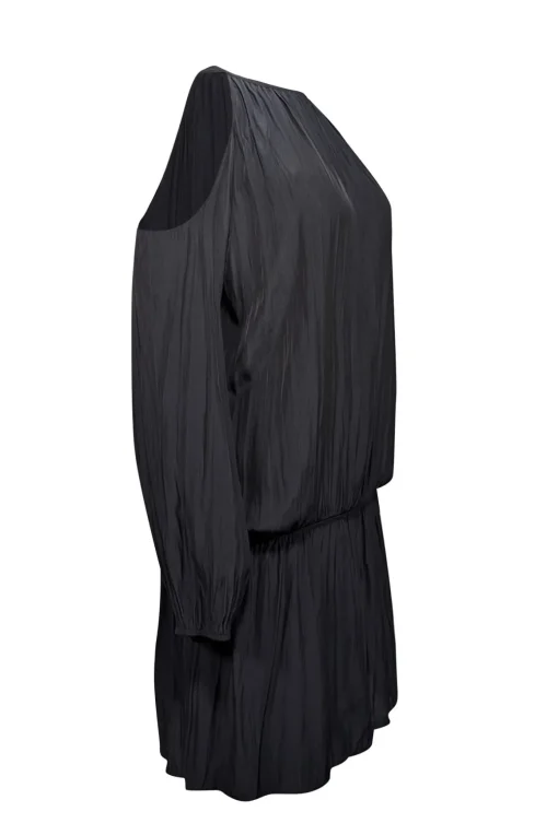 Ramy Brook - Black Satin Cold Shoulder Dress Sz M