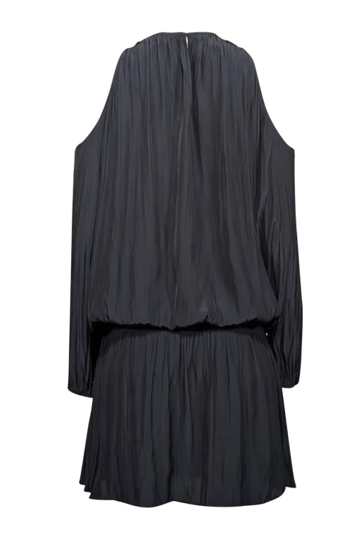Ramy Brook - Black Satin Cold Shoulder Dress Sz M