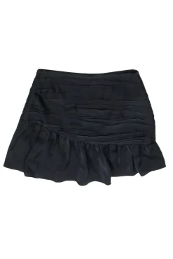 Ramy Brook - Black Satin Ruched Drop Waist Mini Skirt Sz 8