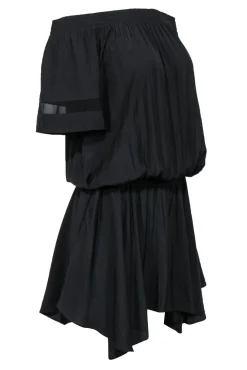 Ramy Brook - Black Silk Off-the-Shoulder Fitted Dress Sz M