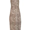 Ramy Brook - Grey & Taupe Print Sequin Sleeveless "Artie" Dress Sz L
