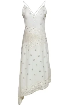 Ramy Brook - Ivory Embellished Plunge Neck Maxi Dress Sz 2