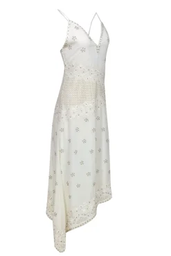 Ramy Brook - Ivory Embellished Plunge Neck Maxi Dress Sz 2