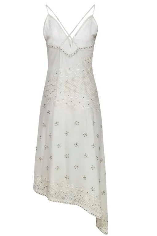 Ramy Brook - Ivory Embellished Plunge Neck Maxi Dress Sz 2