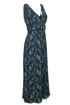 Ramy Brook - Navy, Purple, & Green Floral Print Sleeveless Dress Sz S